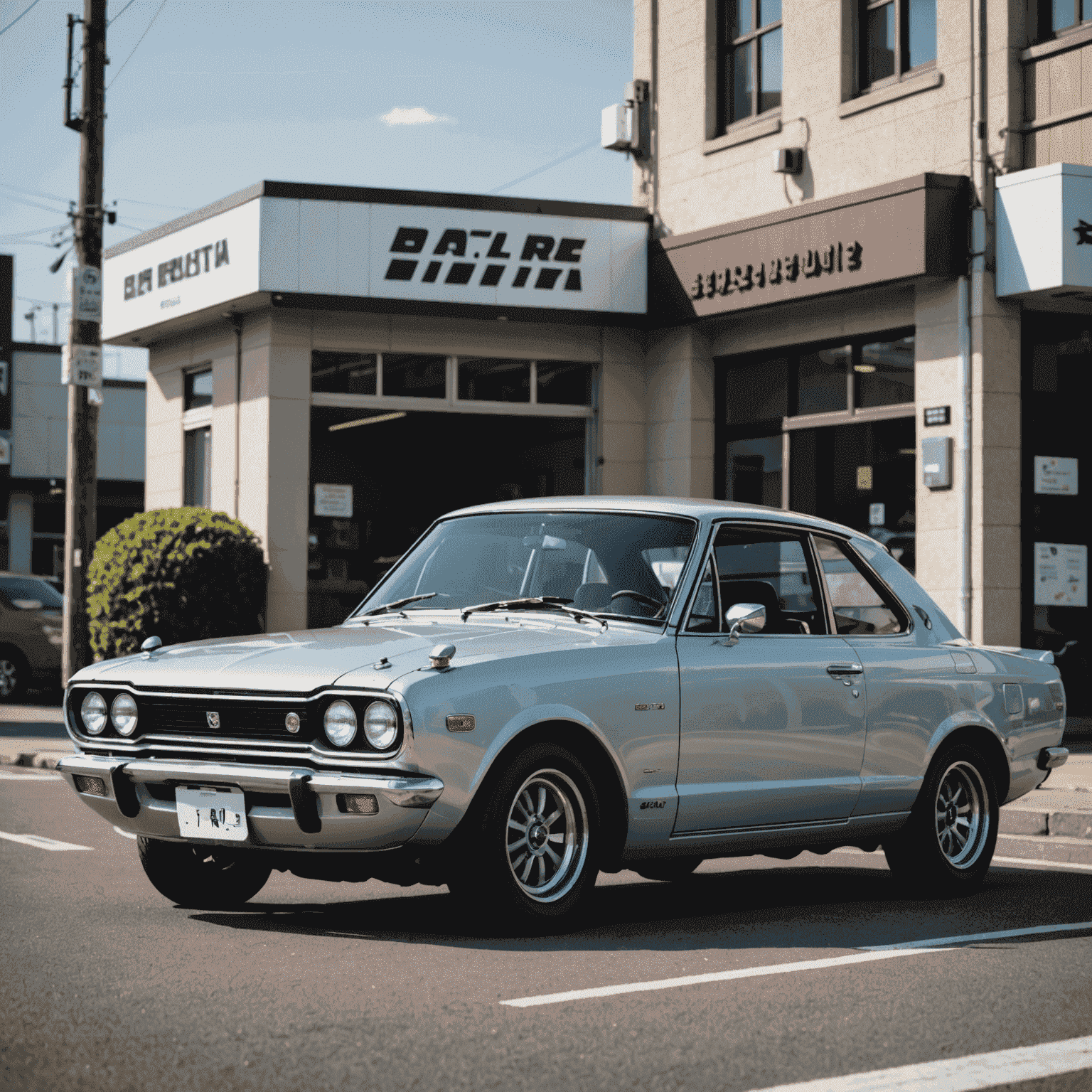A pristine example of the Hakosuka Skyline GT-R, showcasing its boxy design and classic chrome trim