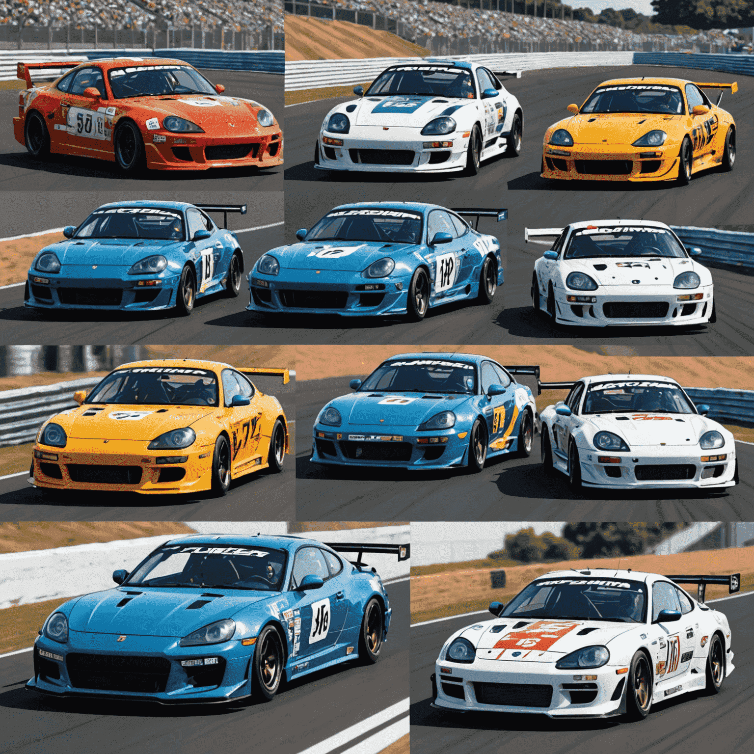 A collage of Keiichi Tsuchiya's career highlights, featuring images from his racing days, drifting demonstrations, and his appearances in automotive media